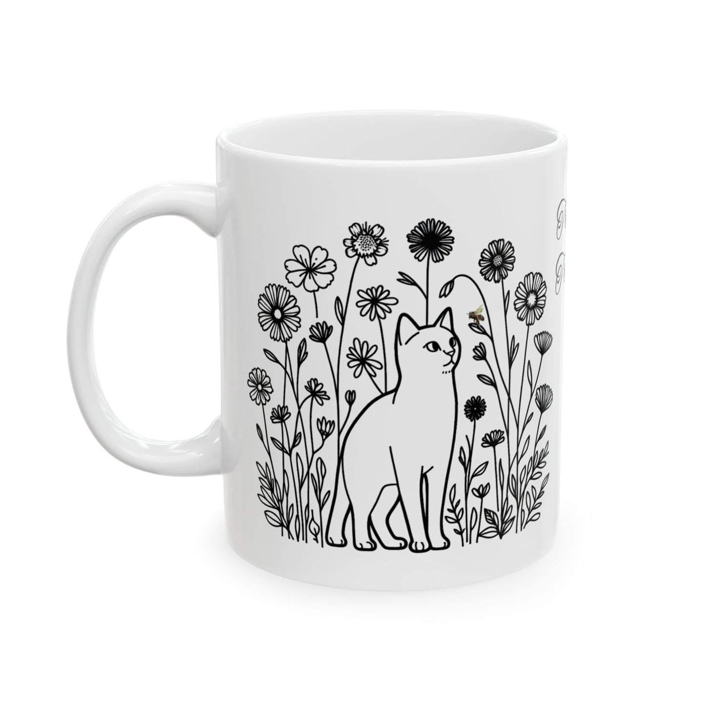 Floral Ceramic Mug - "Trouthe Treasure" Design for Nature Lovers