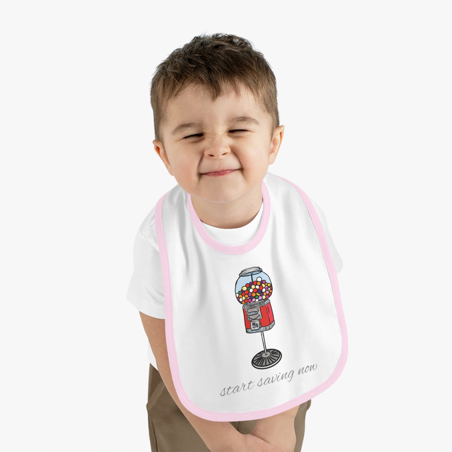 Gumball machine - Baby Contrast Trim Jersey Bib
