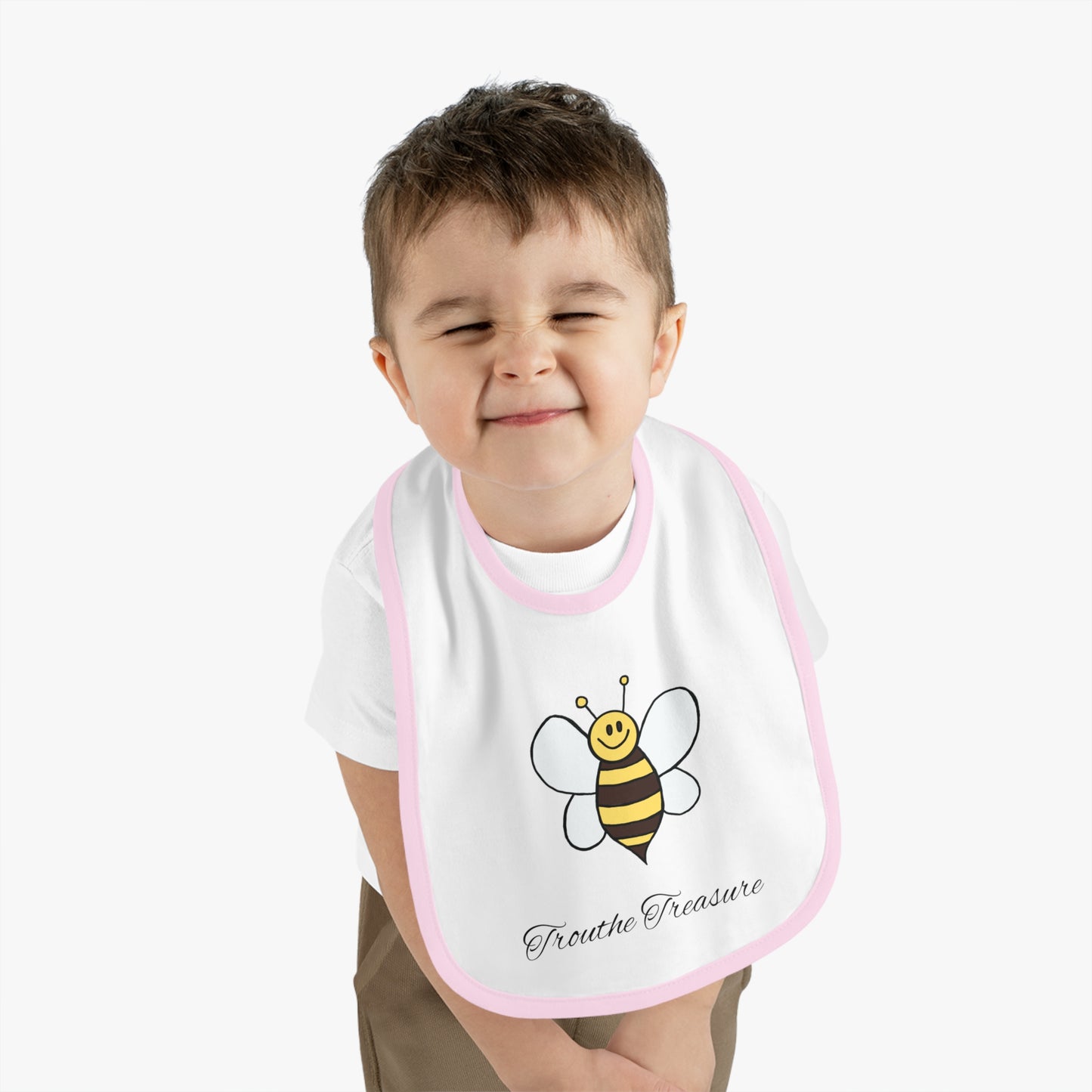 Bee - Baby Contrast Trim Jersey Bib