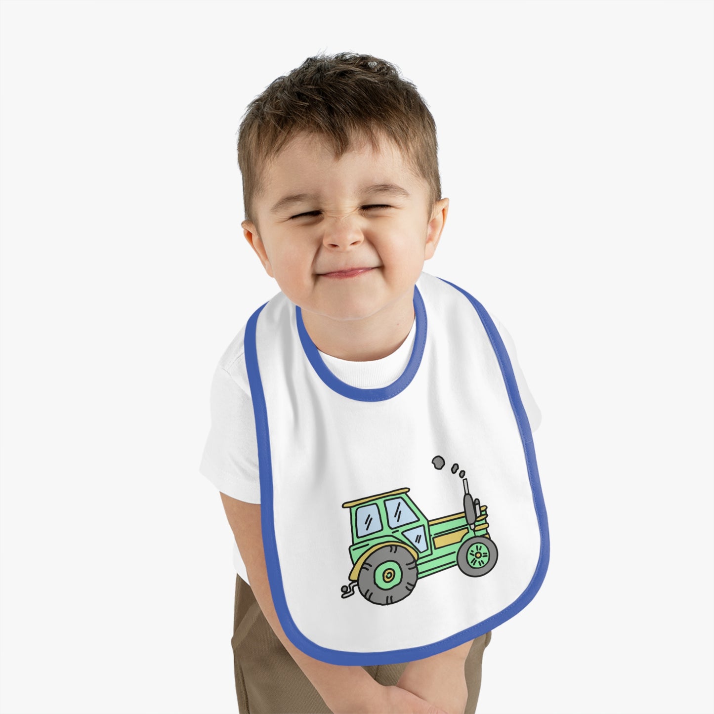 Tractor - Baby Contrast Trim Jersey Bib