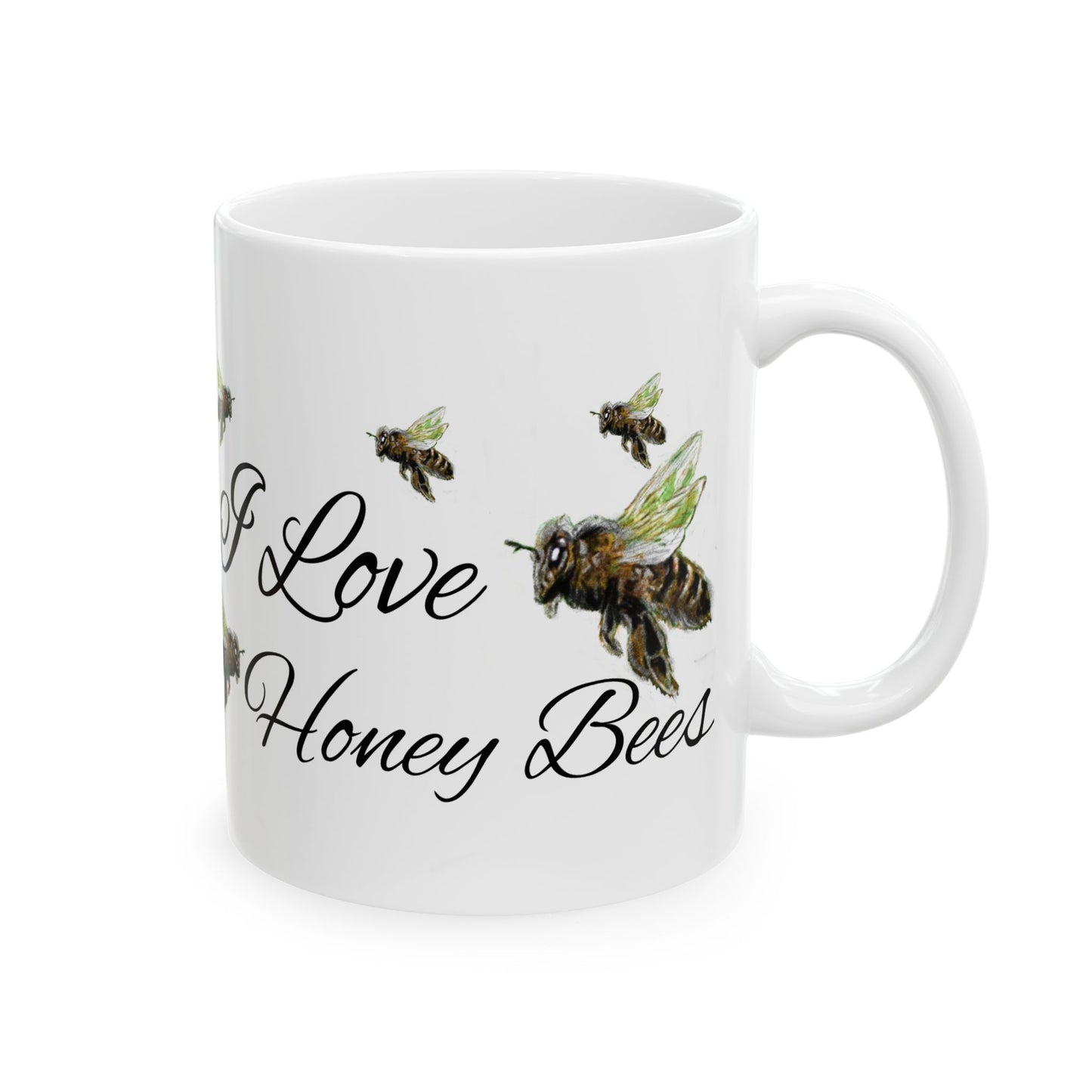 Honey Bee -Ceramic Mug, (11oz, 15oz)