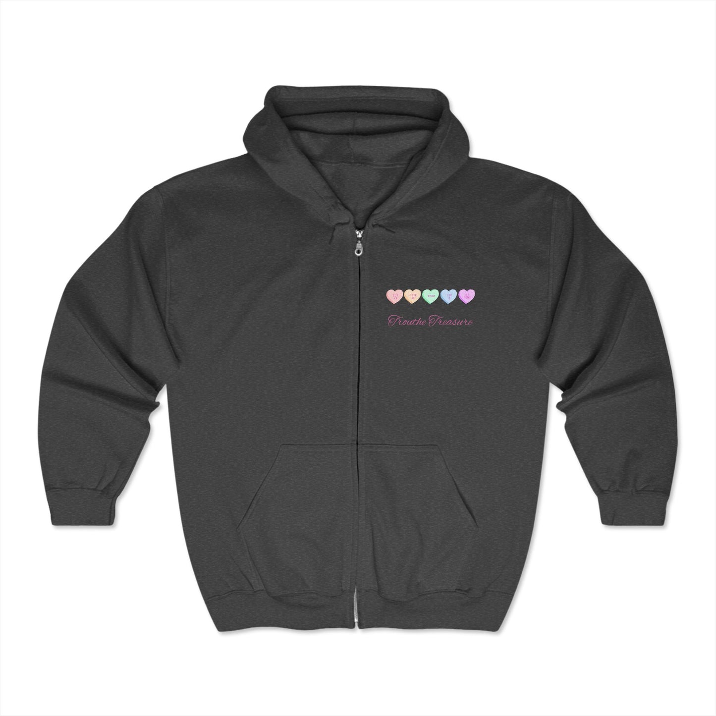 Colorful Hearts Full Zip Hoodie for Shining Love
