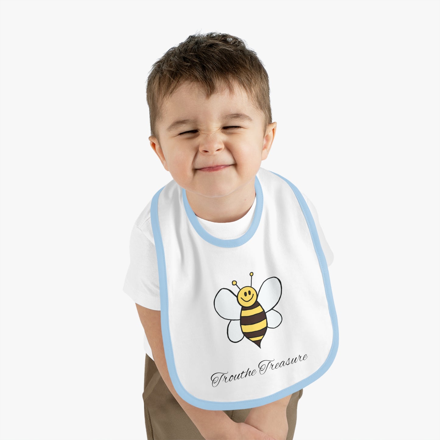 Bee - Baby Contrast Trim Jersey Bib