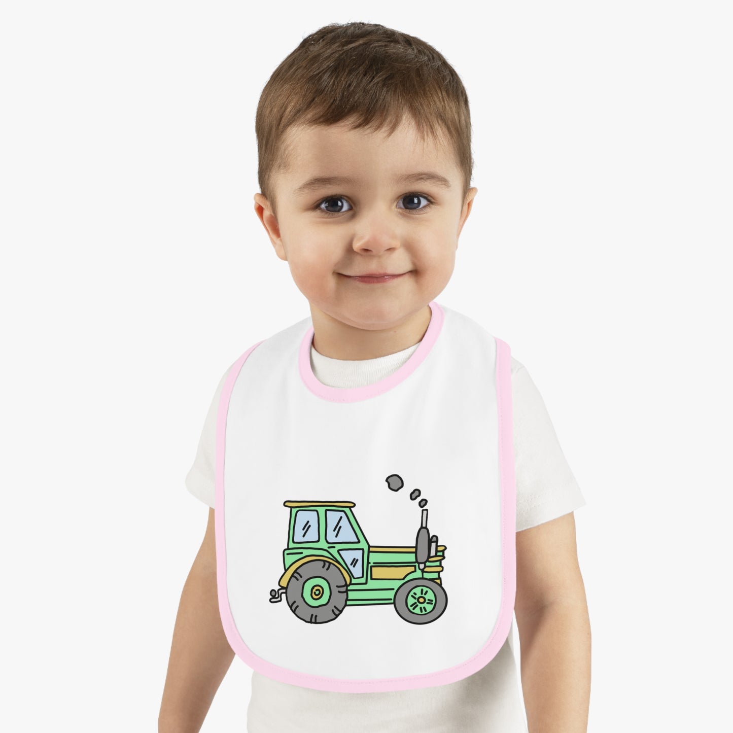 Tractor - Baby Contrast Trim Jersey Bib