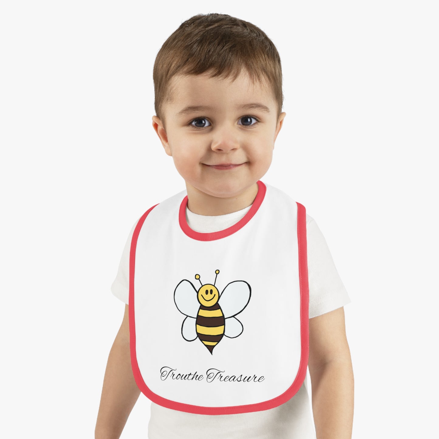 Bee - Baby Contrast Trim Jersey Bib